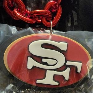 SAN FRANCISCO 49ERS BALLER 18INCH RED CHAIN 8INCH LOGO REPRESENT